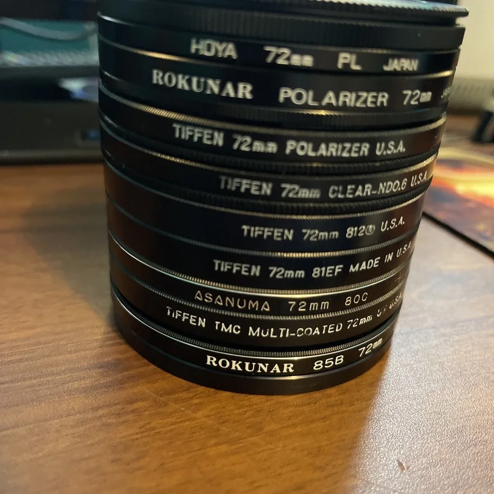 X9 Tiffen 72mm glass filters ,‎ hoya, rokunar,asanuma